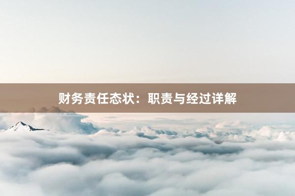 财务责任态状：职责与经过详解