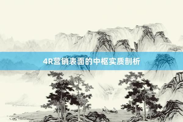 4R营销表面的中枢实质剖析